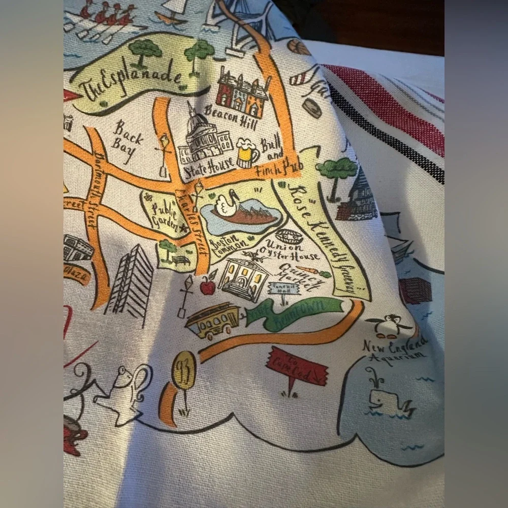 NWT Boston map tea towel / kitchen Linens